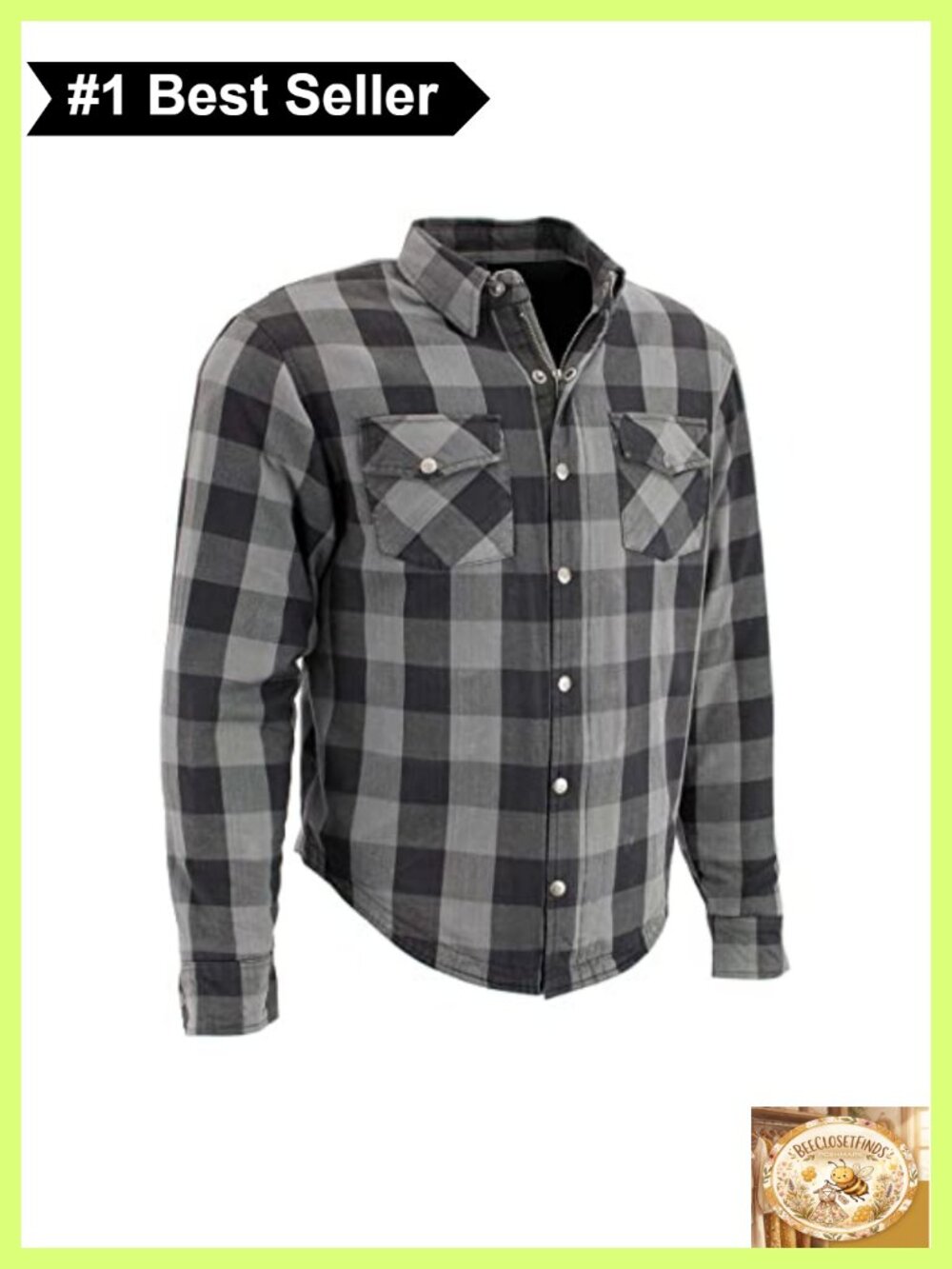 Men's CE Armored Flannel Riding Shirt Aramid Reinforced Motorcycle